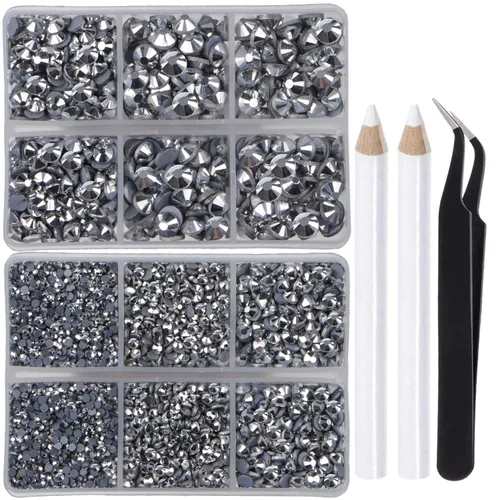 Vista 61 de LPBeads 10000 unidades de diamantes termoadhesivos SS6 amatista con parte trasera plana, gemas de diamantes de imitación de cristal redondas