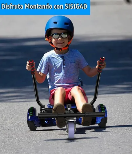 Vista 2 de SISIGAD Scooter Seat Attachment, 6.5'' Self Balancing Scooters Go Kart with Bluetooth and LED Lights