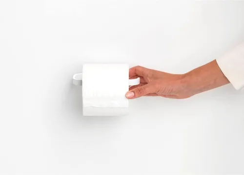 Vista 5 de Brabantia Mindset - Portarrollos de papel higiénico montado en la pared (blanco fresco mineral) de apertura amplia, estante de pañuelos de baño