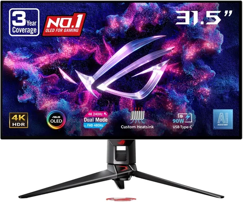 Vista 14 de ASUS ROG Swift OLED 27" 1440P Monitor para juegos (PG27AQDP) - WOLED, QHD, 480Hz, 0.03ms, compatible con G-SYNC, disipador de calor personalizado