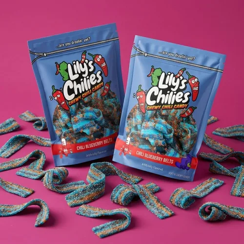 Vista 8 de Lilys Chilies, Caramelos masticables agrios y chiles (cinturones de manzana con chile)