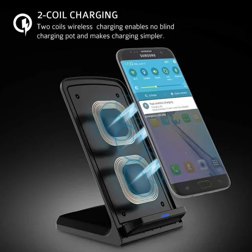 Vista 2 de Soporte de cargador inalámbrico rápido para Samsung Galaxy S25 S24 S23 S22 Ultra/S21/Note 20/S20/S10+/S10e/S9/S8+/S7 Edge Note 9/8 Qi Base de carga