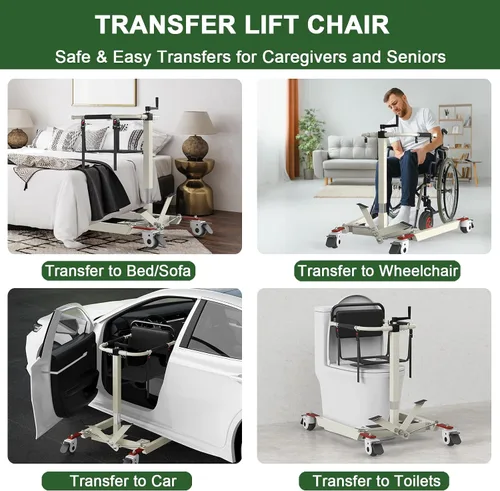 Vista 4 de Silla de transferencia de paciente, silla de ruedas elevadora para el hogar, elevador de silla de ruedas para el hogar, silla elevadora portátil