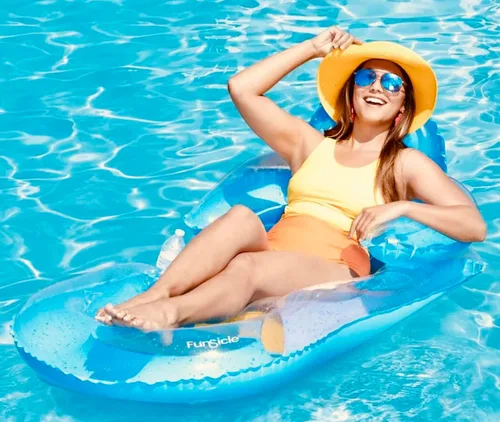 Vista 2 de Funsicle Flotador inflable de piscina azul cielo, para adultos, unisex