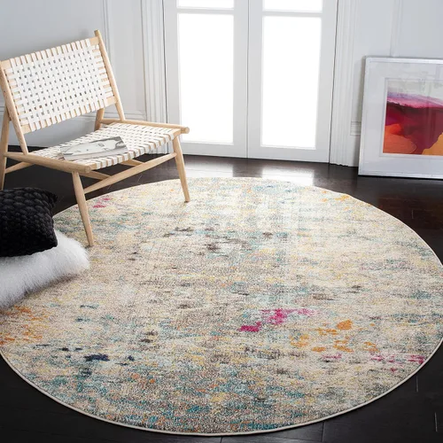 Vista 24 de SAFAVIEH Colección Madison - Alfombra de pasillo, 2'2" x 6', color fucsia y oro, diseño bohemio abstracto envejecido, no desprende pelusa y fácil