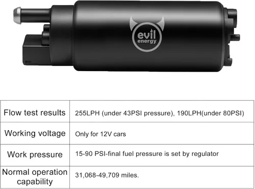 Vista 2 de EVIL ENERGY EFI 255LPH Bomba eléctrica de combustible en tanque de alto flujo 43PSI Kit