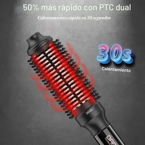 Vista 2 de DAN Technology Cepillo térmico, cepillo redondo calentado que no sopla, cepillo de cerámica para aspecto de soplado, cepillo de rizado de viaje
