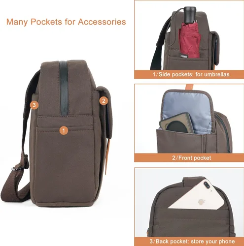 Vista 3 de Besnfoto Bolsa de cámara pequeña DSLR Sling Bag Mochila para fotógrafo Cámara impermeable Bolsa de hombro Bolso compacto para calle