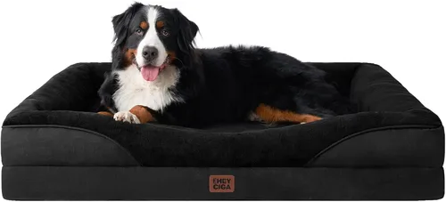 Vista 39 de EHEYCIGA Cama ortopédica para perros medianos, sofá cama de espuma viscoelástica con lados, forro impermeable y funda extraíble lavable, sofá