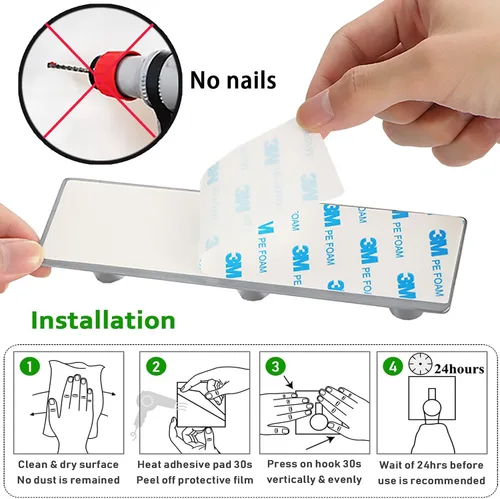 Vista 4 de AXBUS Soporte para llaves montado en la pared, 3 ganchos para decoración de pared, organizador de llaves adhesivo para entrada, cocina, dormitorio
