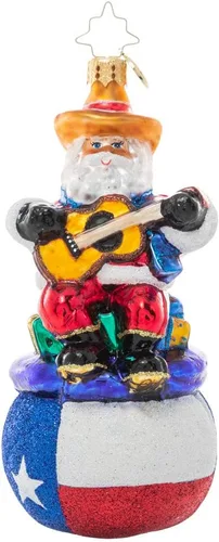 Vista 7 de Christopher Radko Adorno decorativo de Navidad de vidrio europeo hecho a mano, Cali Claus