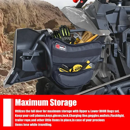 Vista 3 de Goldfire Bolsas organizadoras de herramientas para puerta trasera, UTV X3, bolsa de almacenamiento, accesorios para puerta trasera superior e