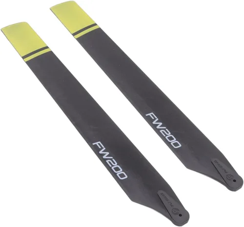 Vista 3 de Cuchilla de hélice de repuesto para helicóptero RC para modelo FW200, amarillo, diseño de poco ruido