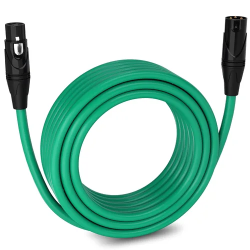 Vista 11 de LyxPro Cable de micrófono XLR hembra a macho de ángulo recto de 3 pines de 1.5 pies para altavoces amplificados, interfaz de audio, rendimiento
