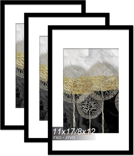 Vista 103 de Fxojyvo Marco de Fotos de 4x6, Muestra Foto de 3.5x5 con Paspartú o 4 x 6 Sin Paspartú, Liviano y de Alta Transparencia Marco de 4 por 6 para Pared