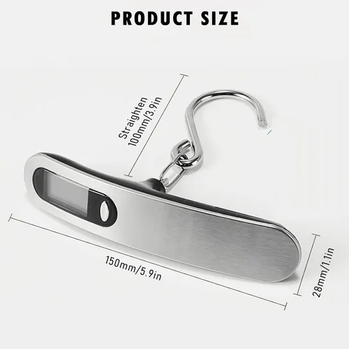 Vista 7 de Báscula de equipaje, nueva báscula digital portátil 2.0 para maleta con carga USB, báscula de equipaje de 110 libras110.2 lbs con gancho, báscula