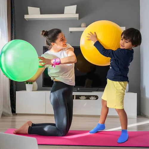 Vista 4 de HYCLES Calcetines antideslizantes para niños y niñas, calcetines adhesivos para el tobillo, calcetines antideslizantes para niños, 6 pares