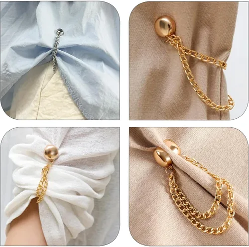 Vista 6 de FJW Clips de ropa multifuncionales: clips magnéticos para dobladillo para camisas y dobladillos ligeros, clip de estilo sin alfileres para bufanda