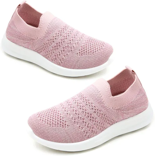 Vista 14 de Apawwa Zapatos de correr ligeros para niños, color rosa/azul/azul marino/negro, zapatos para caminar para niños pequeños/niños grandes