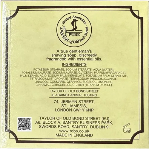 Vista 2 de Taylor of Old Bond Street Jabón de afeitar de sándalo para hombre, cuenco de madera, 3.5 onzas