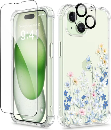 Vista 25 de GVIEWIN - Funda para iPhone 11 con protector de pantalla + protector de lente de cámara, cubierta protectora transparente suave de poliuretano
