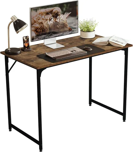 Vista 8 de Escritorio de computadora de 32 pulgadas para espacios pequeños, escritorio de oficina en casa, estilo moderno y simple, escritorio de trabajo Negro
