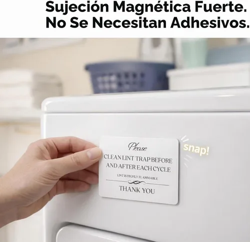 Vista 8 de Señal de trampa de pelusa limpia (imán de 4.75 x 3.5 pulgadas) - Productos Blanco