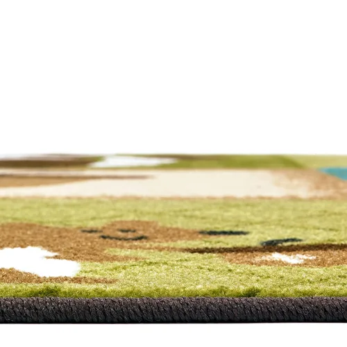 Vista 3 de Carpets for Kids 22726 KIDSoft Nature's Friends - Alfombra rectangular para habitación de niños pequeños, 9 x 6 pies, color marrón