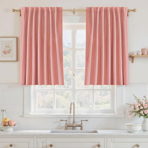 Vista 84 de UHITECH Short Blackout Curtains for Bedroom 24 Inch Long 2 Panels, Beige