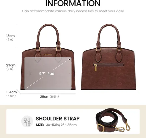 Vista 4 de LOVEVOOK Monederos y bolsos para mujer, bolso de hombro vintage moderno, bolso de mano de piel sintética, bolso de mano mediano para mujer