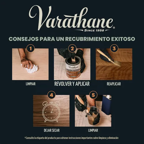 Vista 6 de Varathane - Poliuretano Ultimate a base de aceite, un cuarto de galón, acabado semi-brillante