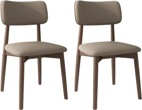 Vista 62 de YVYKFZD Solid Wood Dining Chairs, Kitchen Chairs Set with Curved Backrest, Leather Upholstered Dining Room Chair, Armless Living Room Chair, for