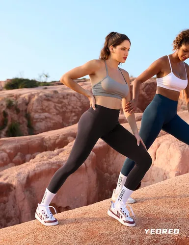 Vista 5 de YEOREO Liz - Leggings de entrenamiento para mujer, cintura alta, levantamiento de glúteos, espalda en V, sin costuras, para gimnasio, yoga