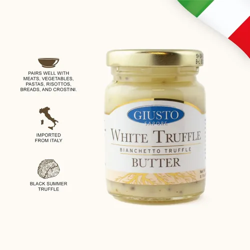 Vista 2 de Giusto Sapore Crema italiana de trufa blanca y parmigiano reggiano, 3.17 onzas, crema gourmet de trufa premium, importada de Italia y de propiedad