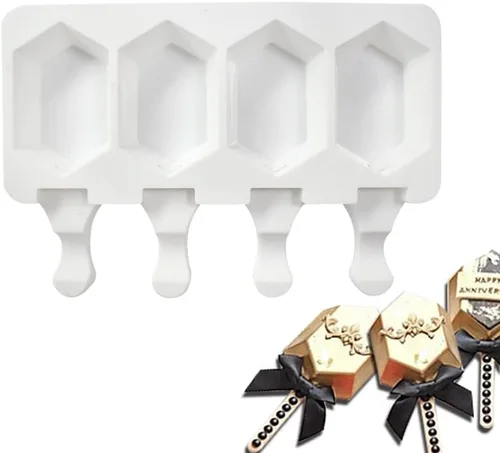 Vista 23 de Molde de silicona para paletas – Máquina de helados suave y lisa (2 piezas, blanco)