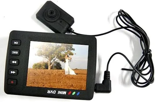 Vista 3 de Angel Eye Mini DVR 2.5 "TFT alta definición Pinhole botón cámara w/movimiento dectector rastro seguridad