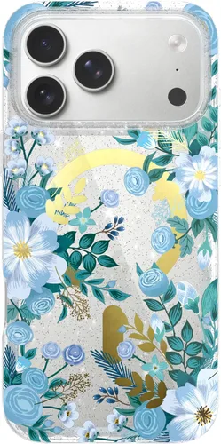 Vista 65 de LONLI Hue - para iPhone 15 Pro Max [Compatible con Magsafe] - Funda de teléfono floral dorada - [Amortiguador de 360°] - Funda de teléfono linda