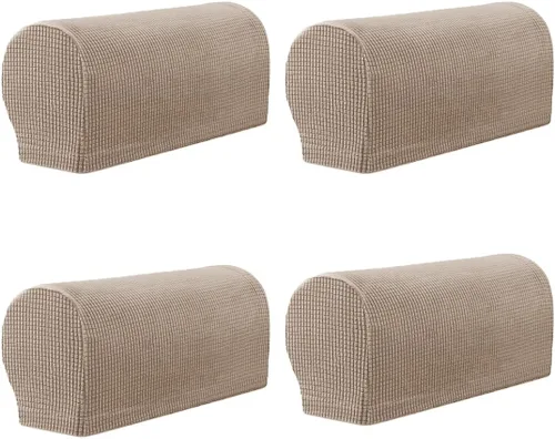 Vista 25 de vctops 4 fundas elásticas para reposabrazos de color sólido, antideslizantes, para sillas, sofá, sillón, fundas para sofá reclinable con pasadores