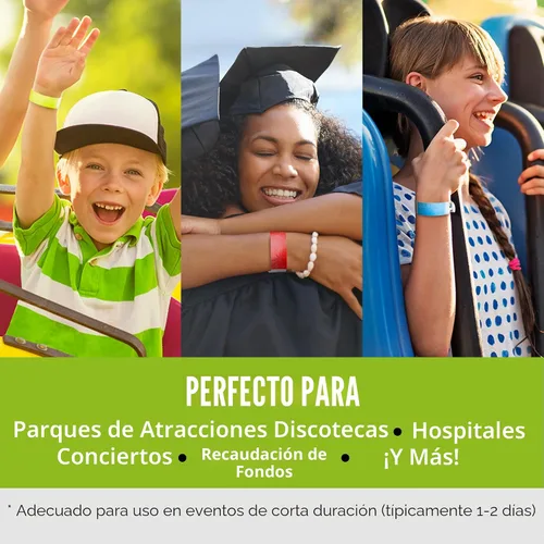 Vista 4 de 100 pulseras Tyvek negras Wristco para eventos Negro
