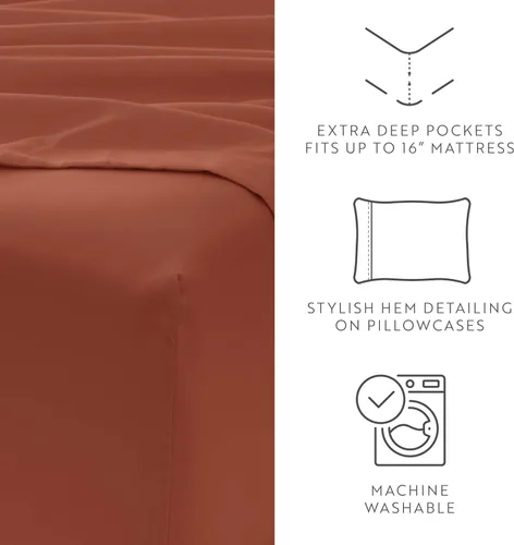 Vista 60 de ienjoy Home Linen Market - Juego de sábanas de 6 piezas, color rubor, tamaño King Blush