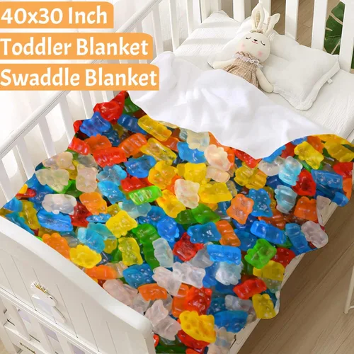 Vista 4 de Darani Manta de Caramelos Gumdrops Súper Suave Manta de Tiro Divertida Cálida y Ligera Mantas de Franela Suave 40x30 Extra Pequeña para Manta