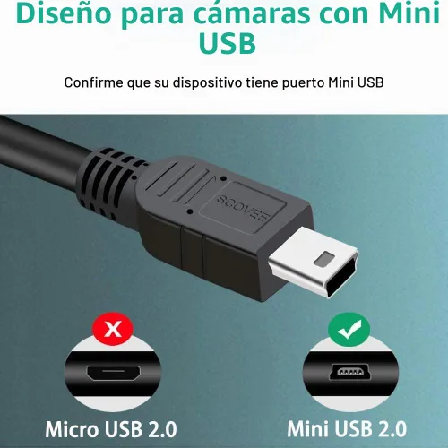 Vista 2 de SCOVEE Vixia - Cable USB para cámaras digitales Canon Rebel/PowerShot/EOS/DSLR/ELPH, cable de transferencia de datos para videocámara Canon Rebel