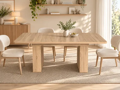 Vista 14 de Mesa de comedor extensible ovalada de 62.99 a 78.7 pulgadas para 6, 8 y 10, moderna mesa expandible de cocina de madera de granja, mesas de Negro