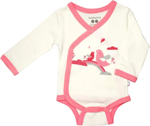 Vista 35 de Babysoy Kimono de algodón orgánico de manga larga Onesie Bodysuit