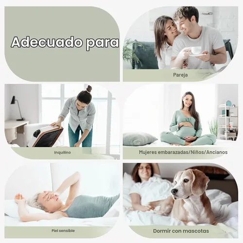 Vista 7 de Novilla Cubrecolchón Twin, Pillow Top suave para cama de dormitorio, funda de colchón acolchada transpirable con bolsillo profundo, relleno