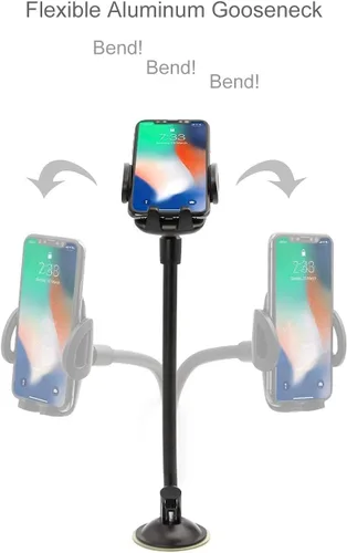 Vista 3 de sostén de parabrisas para teléfono celular. 12 pulgadas de largo. Soporte para teléfono celular con teclado Easy Touch para todos los celulares