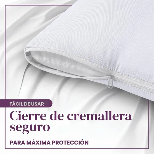 Vista 3 de CirclesHome Protectores de almohada Queen con cremallera, paquete de 4 fundas de almohada 100% algodón transpirables, protegen las almohadas de la 1