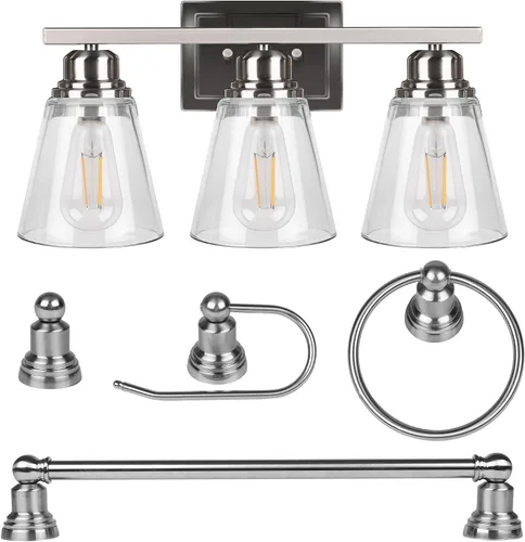Vista 17 de 2 Light Bathroom Vanity Light Over Mirror - Black and Gold Farmhouse Wall Light for Bathroom Vanity Powder Room, Rustic Gooseneck Barn Style 2 Bulb