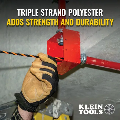 Vista 10 de Klein Tools 50375 Cinta de pescado de 75 pies, poliéster Hi-Flex, solución de tracción de cable eléctrico para flexibilidad y resistencia