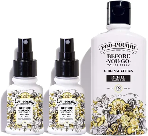Vista 33 de Poo-Pourri Before-You-Go - Aerosol para inodoro, Bamboo Rain, 2 onzas líquidas, hasta 100 usos, desodorante para baño con aceites esenciales